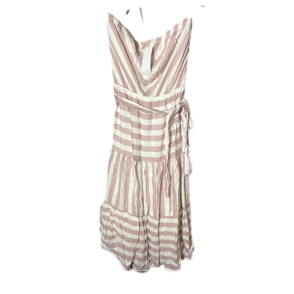 Gilli Striped Red and White Womens Maxi Dress Sleeveless Strapless Large NEW!